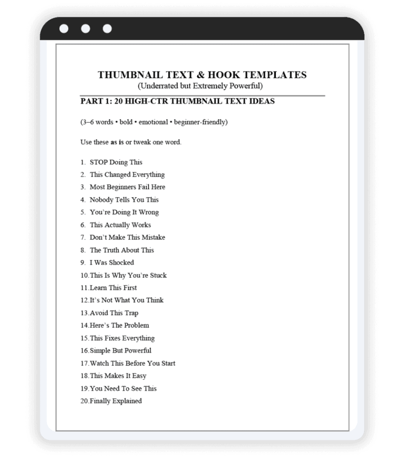 AI Prompts Goldmine Thumbnail Text & Hook Templates