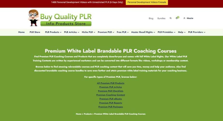 Buy Quality PLR Brandable PLR Coaching Courses
