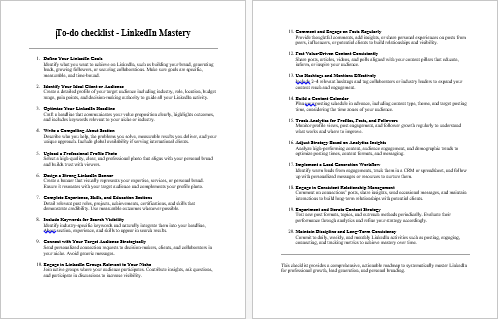 LinkedIn Mastery Checklist