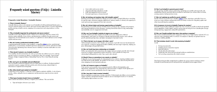 LinkedIn Mastery FAQs