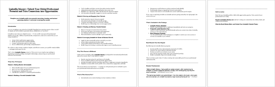 LinkedIn Mastery Salespage