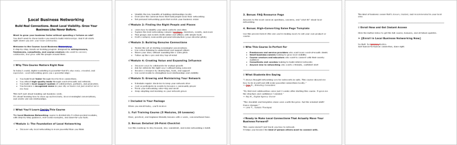 Local Business Networking Salespage