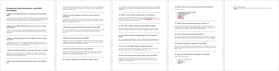 Local SEO Domination FAQs