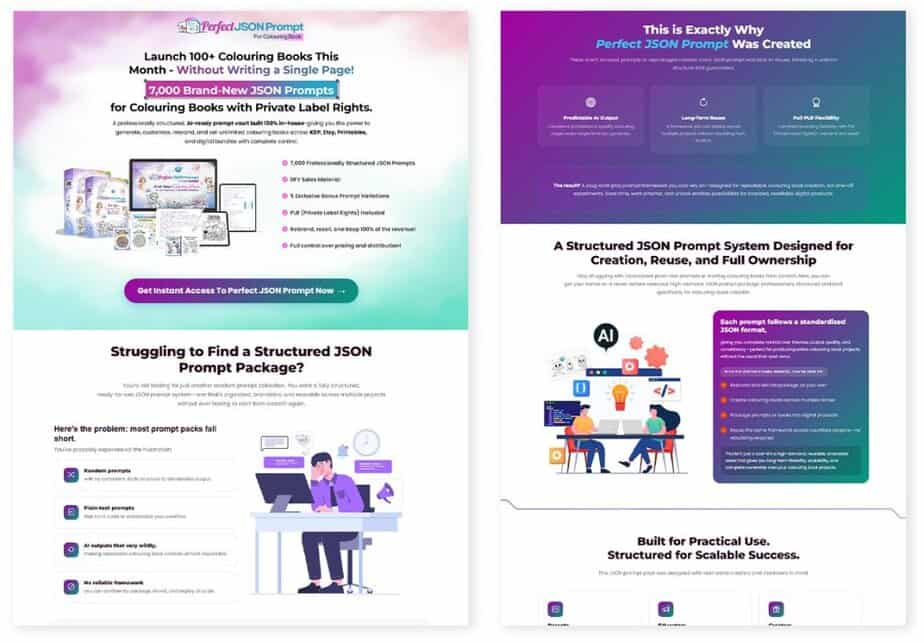 Perfect JSON Prompts Top Converting Minisite