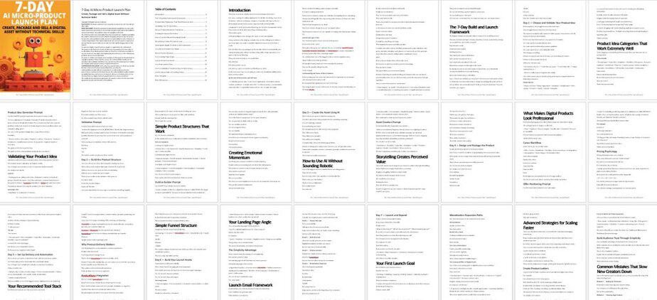 7 Day AI Micro Product Launch Plan PLR Lead Magnet Report