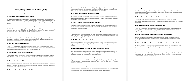 Manifestation Mindset Think It, Attract It FAQs