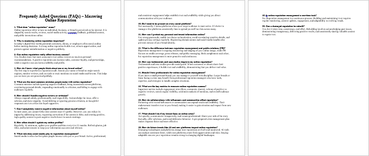 Mastering Online Reputation FAQs
