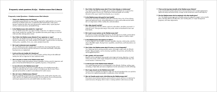 Mediterranean Diet Lifestyle FAQs
