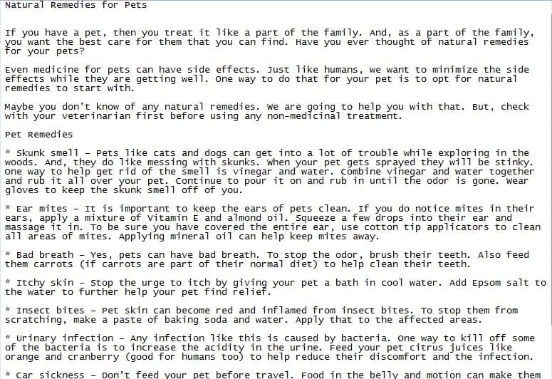 Children and Pets PLR Articles Sample