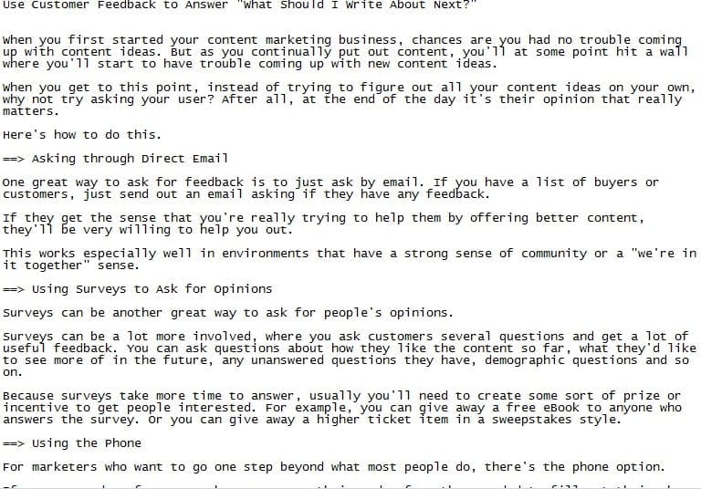 Content PLR Articles Sample