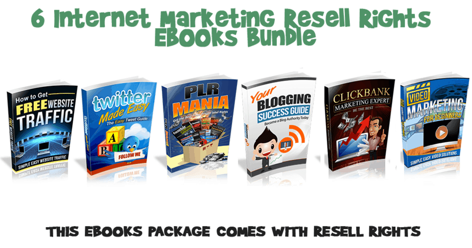 6 Internet Marketing Ebooks with Resell Rights