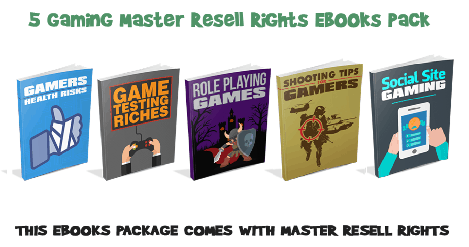 5 Gaming Resell Rights Ebooks Bundle Large