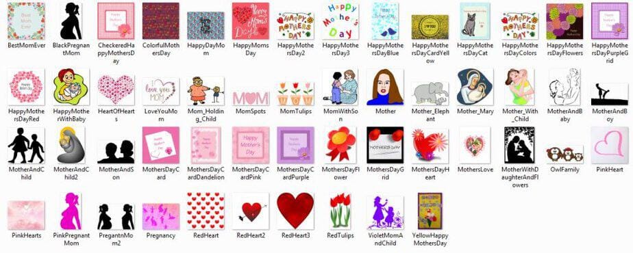 Mothersday PLR Clipart Screenshot Preview