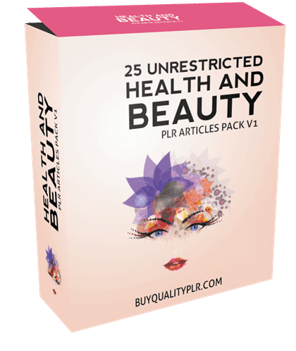 25 Unrestricted Health and Beauty PLR Articles Pack V1