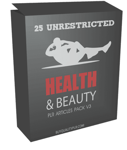 25 Unrestricted Health and Beauty PLR Articles Pack V3