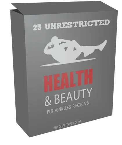 25 UNRESTRICTED HEALTH AND BEAUTY PLR ARTICLES PACK V5