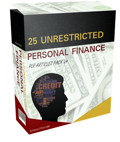 25 Unrestricted Personal Finance PLR Articles Pack V4
