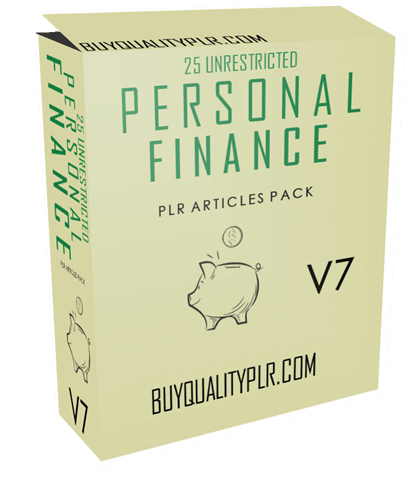25 Unrestricted Personal Finance PLR Articles Pack V7