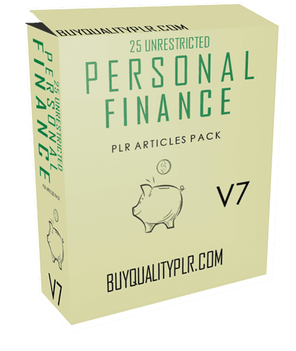 25 Unrestricted Personal Finance PLR Articles Pack V7