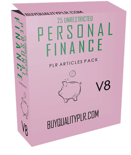 25 Unrestricted Personal Finance PLR Articles Pack V8