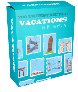 700 Unrestricted Vacations PLR Articles Pack V2