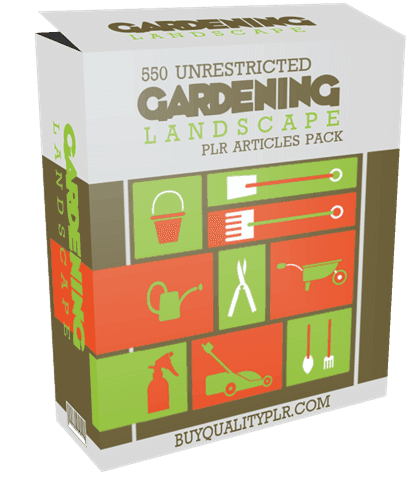 550 Unrestricted Gardening Landscape PLR Articles Pack