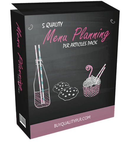 5 QUALITY MENU PLANNING PLR ARTICLES PACK