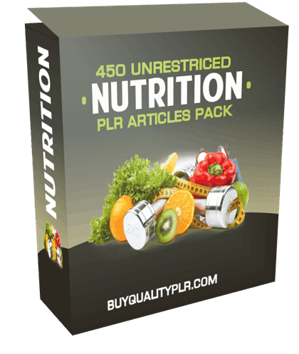 450 Unrestricted Nutrition PLR Articles Pack