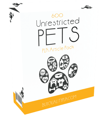 600 Unrestricted Pets PLR Articles Pack