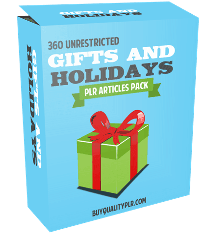 360 Unrestricted Gifts and Holidays PLR Articles Pack