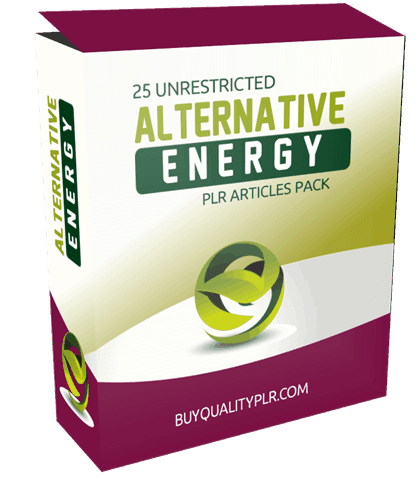 25 Unrestricted Alternative Energy PLR Articles Pack