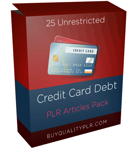 25 Unrestricted Credit Card Debt PLR Articles Pack