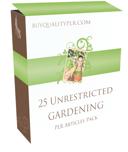 25 Unrestricted Gardening PLR Articles Pack