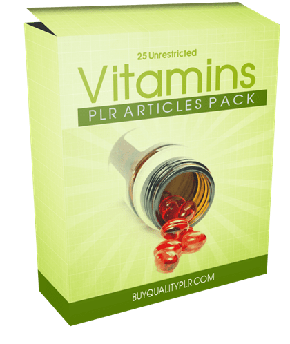 25 Unrestricted Vitamins PLR Articles Pack