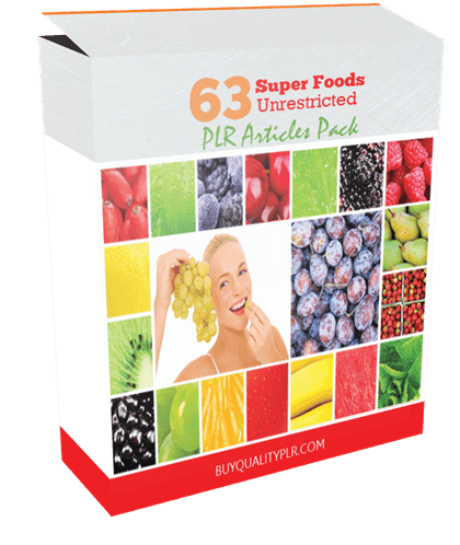 63 Unrestricted Super Foods PLR Articles Pack