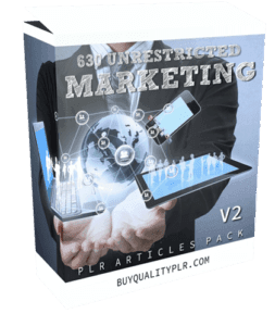 630 Unrestricted Marketing PLR Articles Pack V2 | Unrestricted PLR Articles