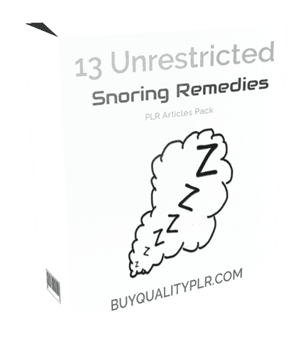 13 Unrestricted Snoring Remedies PLR Articles Pack