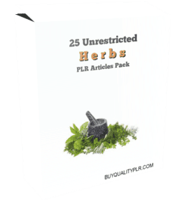 25 Unrestricted Herbs PLR Articles Pack | PLR Unrestricted Articles