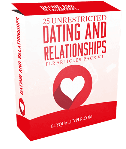 25 Unrestricted Dating and Relationships PLR Articles Pack V1