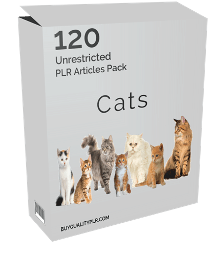 120 Unrestricted Cats PLR Articles Pack