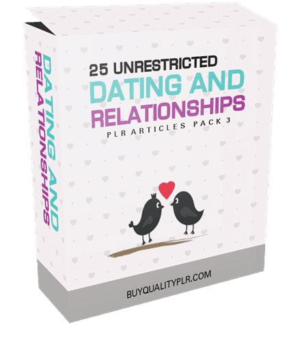 25 Unrestricted Dating and Relationships PLR Articles Pack V3