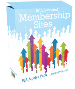 40 Unrestricted Membership Sites PLR Articles Pack | Unrestricted PLR