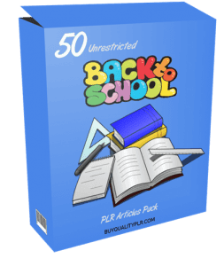 50 Unrestricted Back To School PLR Articles Pack | Unrestricted PLR