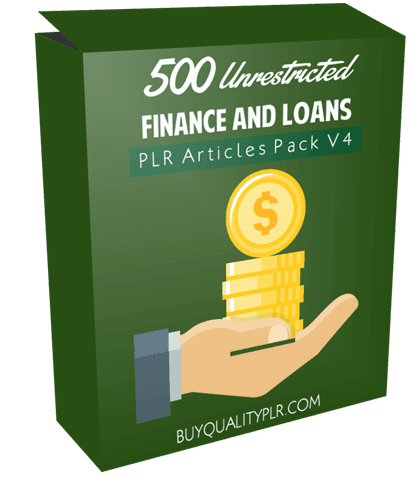 500 Unrestricted Finance and Loans PLR Articles Pack V4