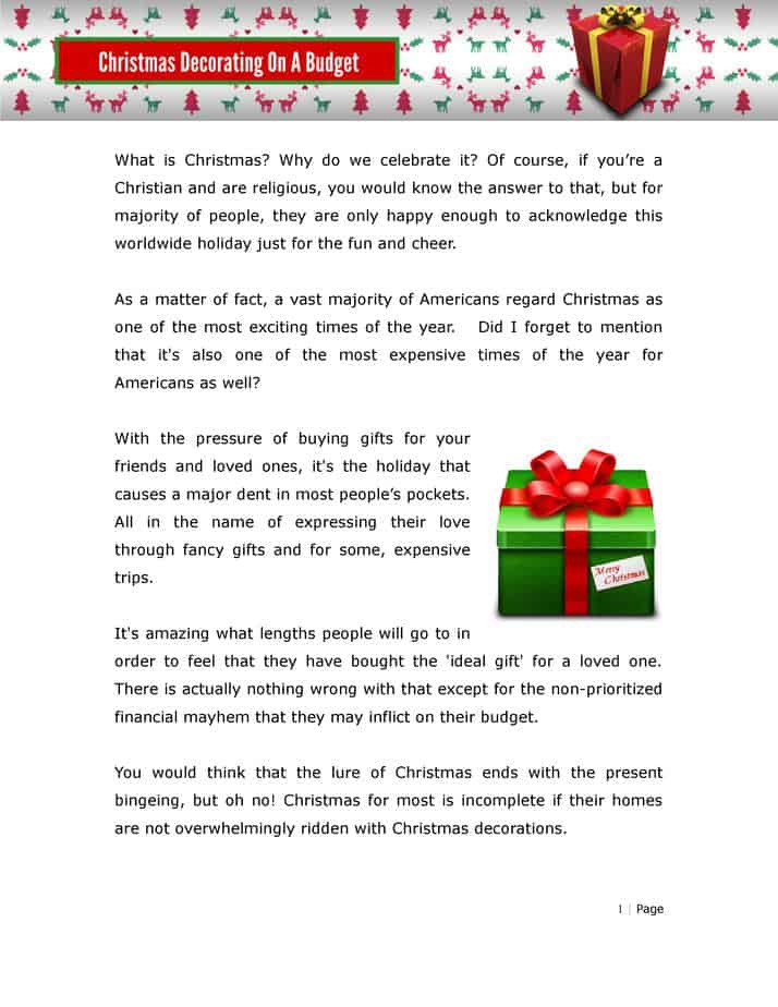 Christmas PLR Report Christmas PLR Report