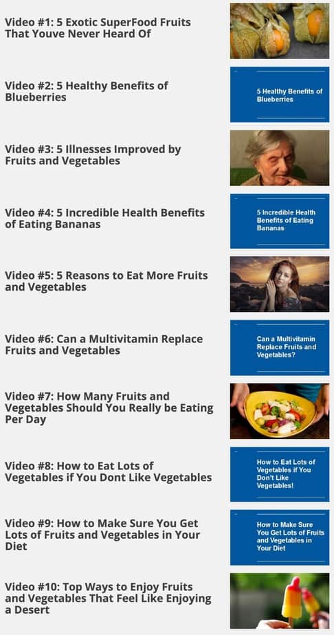 The Miraculous Power of Fruits and Vegetables Sales Funnel MRR videos