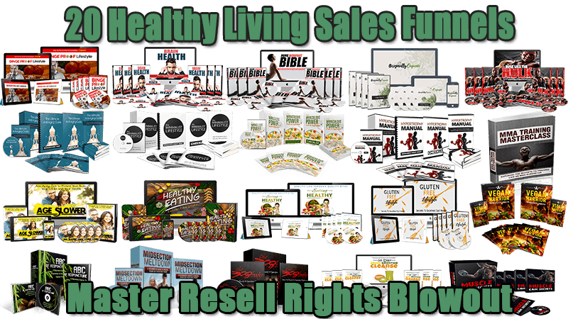 20 Healthy Living Sales Funnels Master Resell Rights Blowout