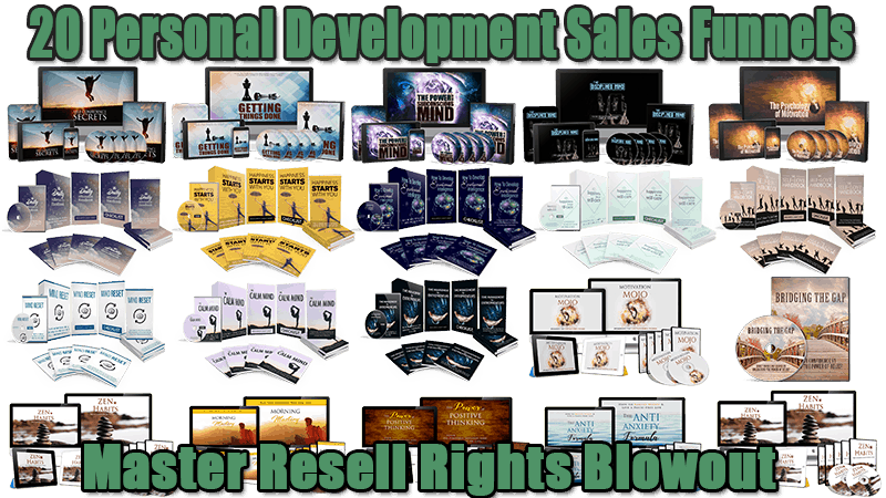 20 Personal Development Sales Funnels Master Resell Rights Blowout