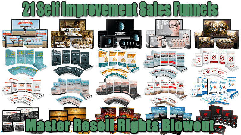 21 Self Improvement Sales Funnels Master Resell Rights Blowout