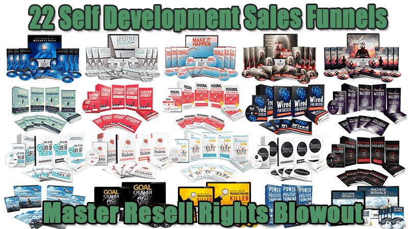 22 Self Development Sales Funnels Master Resell Rights Blowout